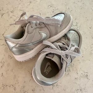 Nike Air Jordan Kids Metallic Silver Sneakers Size 7C Toddler Size